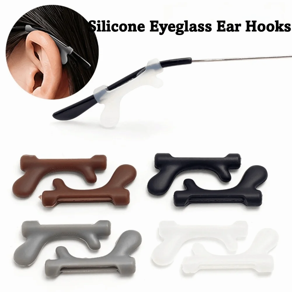 10Pcs Silicone Anti-Slip Ear Hooks Soft Anti Fall-Off Eyeglass Ear Grips Eyewear Retainers Glasses Ear Hooks