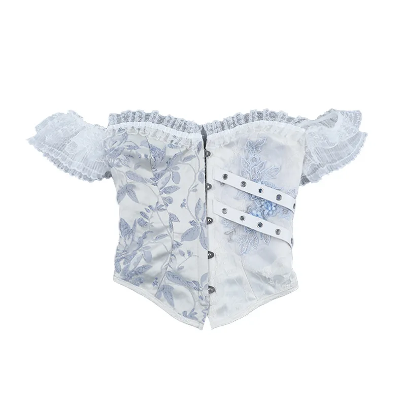 خريف جديد القوطية مثير فتاة الساخنة سترة القوطية الأزهار الدانتيل المرقعة القمم 2000s Y2k ثقافة فرعية واحدة الكتف المتناقضة تونك #2