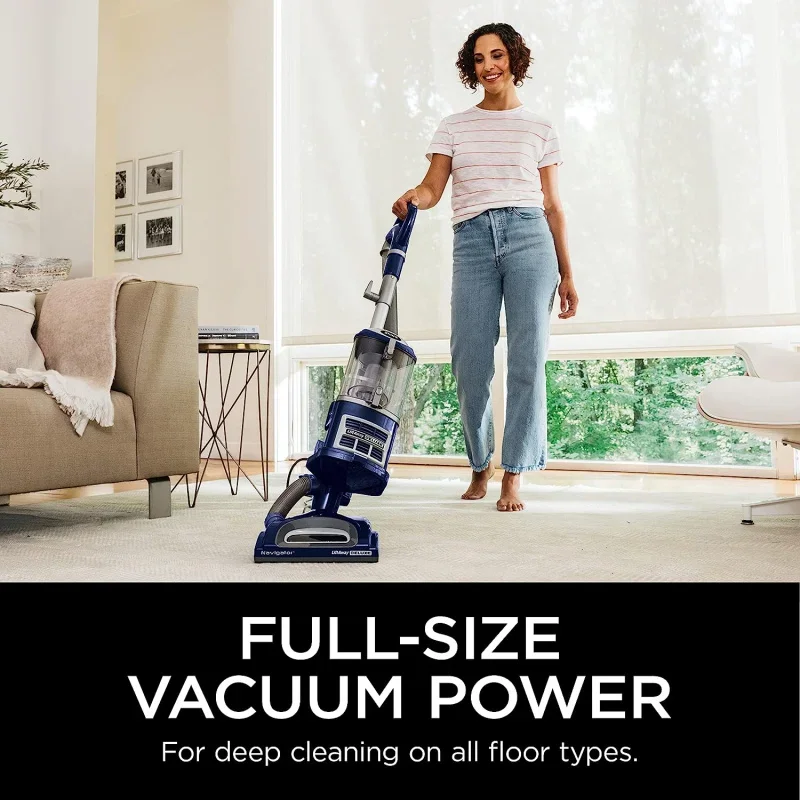 QShlavabo-NV360 Navigator Lift-Away Upright Vacuum, Grande Capacité de Tasse à Poussière, Filtre HEPA, Direction à Percussion, Outil Crevice Stère Solution