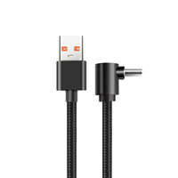 4A Quick Charger 0.25m/0.5m/1m/2m Elbow USB to Type C 90 Degrees Braid  Cord PD Cable For iPhone Samsung Huawei Xiaomi Macbook