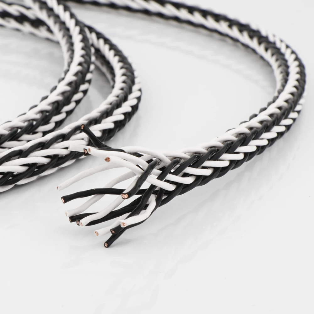 Trenzado de 8 hebras, núcleo de alambre plateado, auriculares Hifi, auriculares, Cable de actualización de auriculares DIY