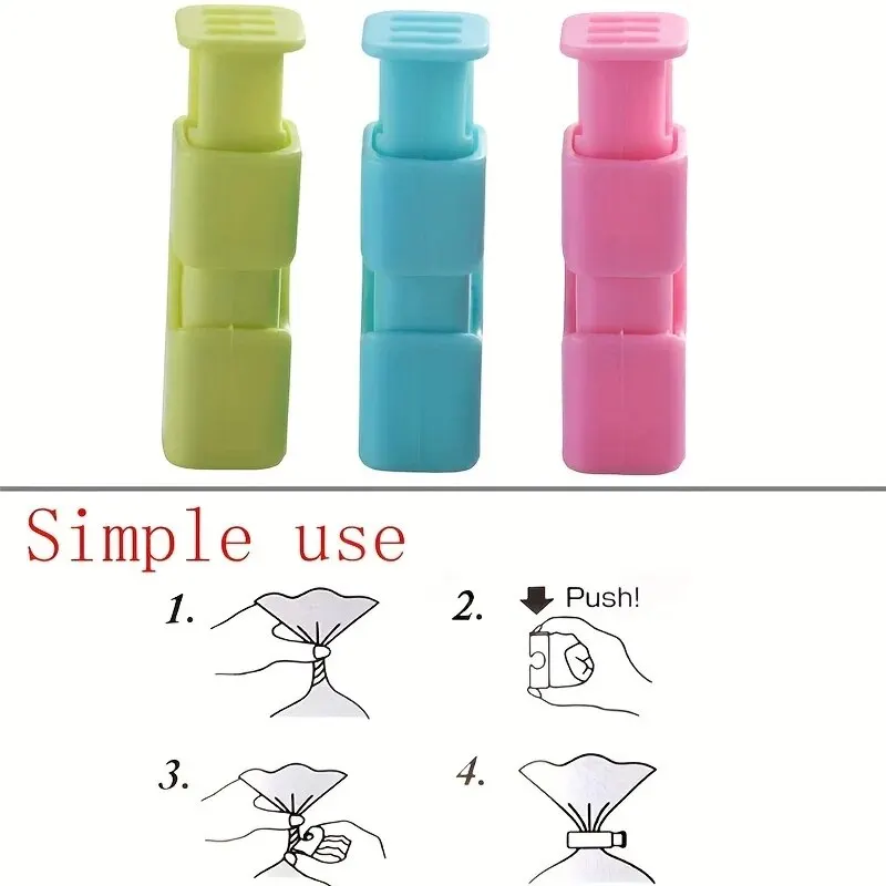 10pcs Food Sealing Clips, Snack Bag Clips, Moisture-proof Fresh-keeping Clips, Plastic Bag Sealing Clips