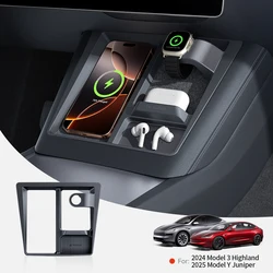 YZ For Tesla Model 3 Y Highland Juniper Wireless Charging Protective Frame Mobile Phones Headphones Watches Non-Slip  Limiter