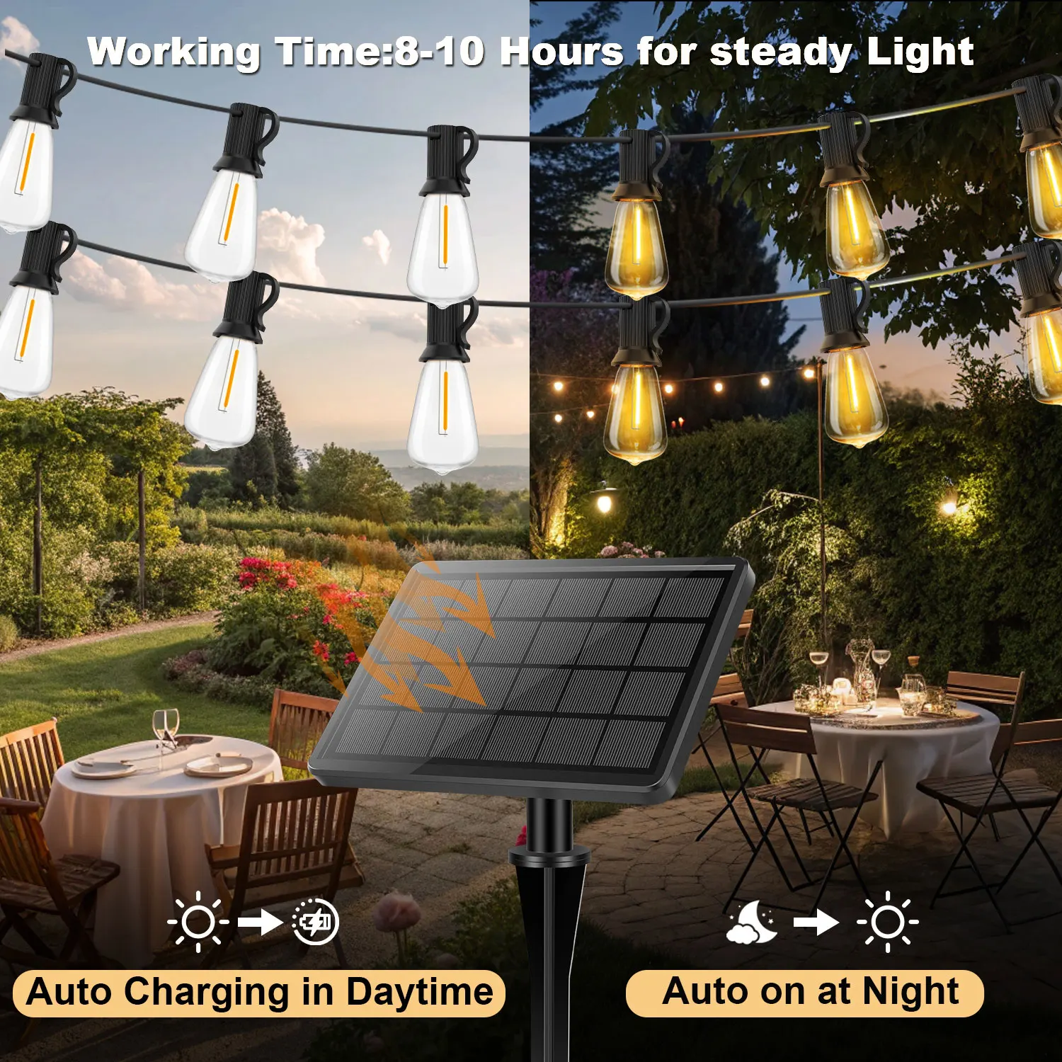 LED ST38 Solar String Light 12V 1W Waterdichte String Fairy Lights Onbreekbaar voor Garden Party Solar Lights Outdoor Decoratief