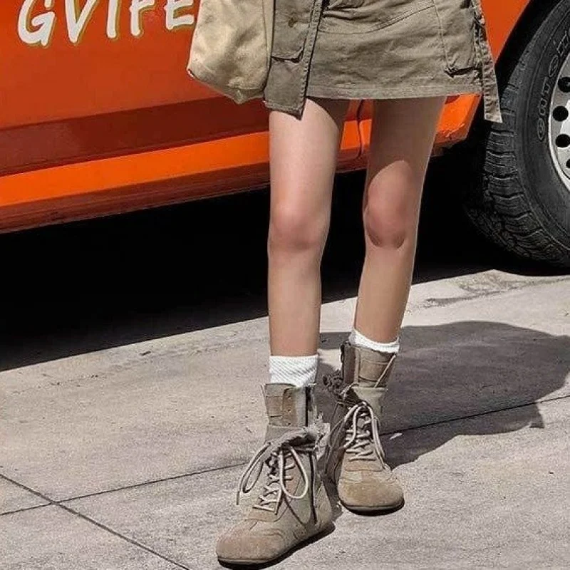 كعب منخفض (أقل 3 سم) أربعة مواسم PU الجانب سستة قصيرة أحذية الموضة مريحة زيادة المرأة حذاء من الجلد #5