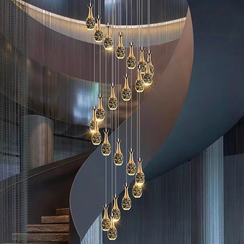 

Modern home decoration crystal chandelier, stair Pendant lamp, living room Pendant lights, interior lighting