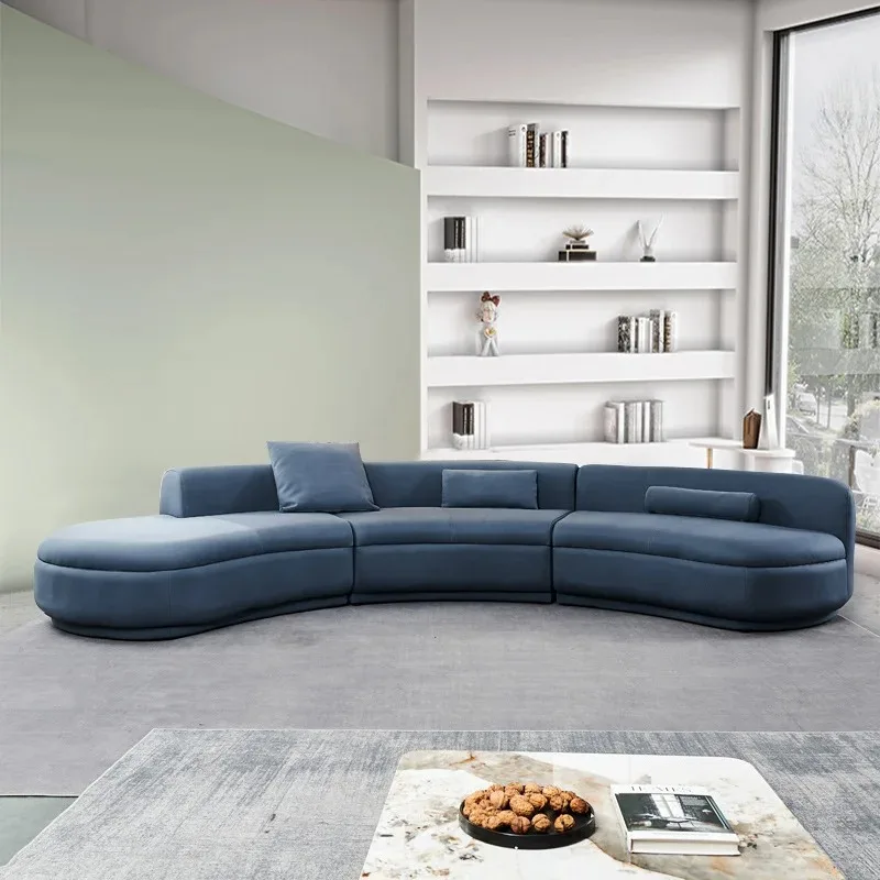 

Nordic fabric sofa Italian modern simple large flat corner curved fabric sofa