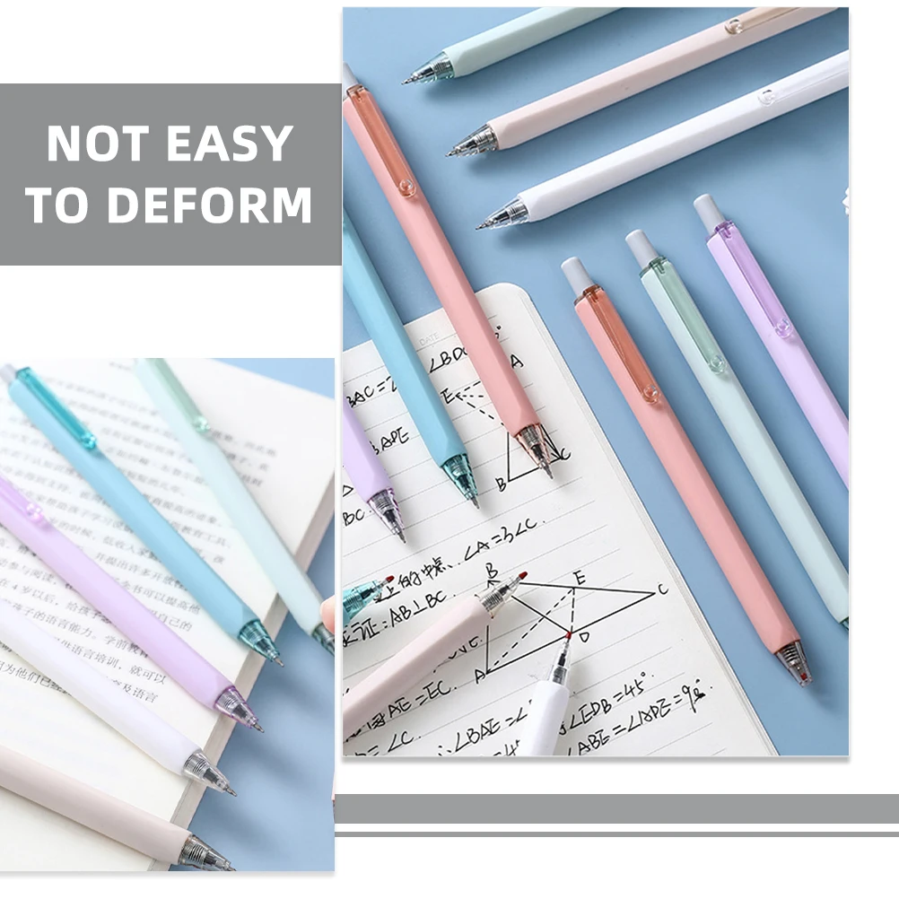 

6pcs Gel Pens Triangle Rod Quick Drying Push Type Writing Instruments for Students Children School Office Supplies
