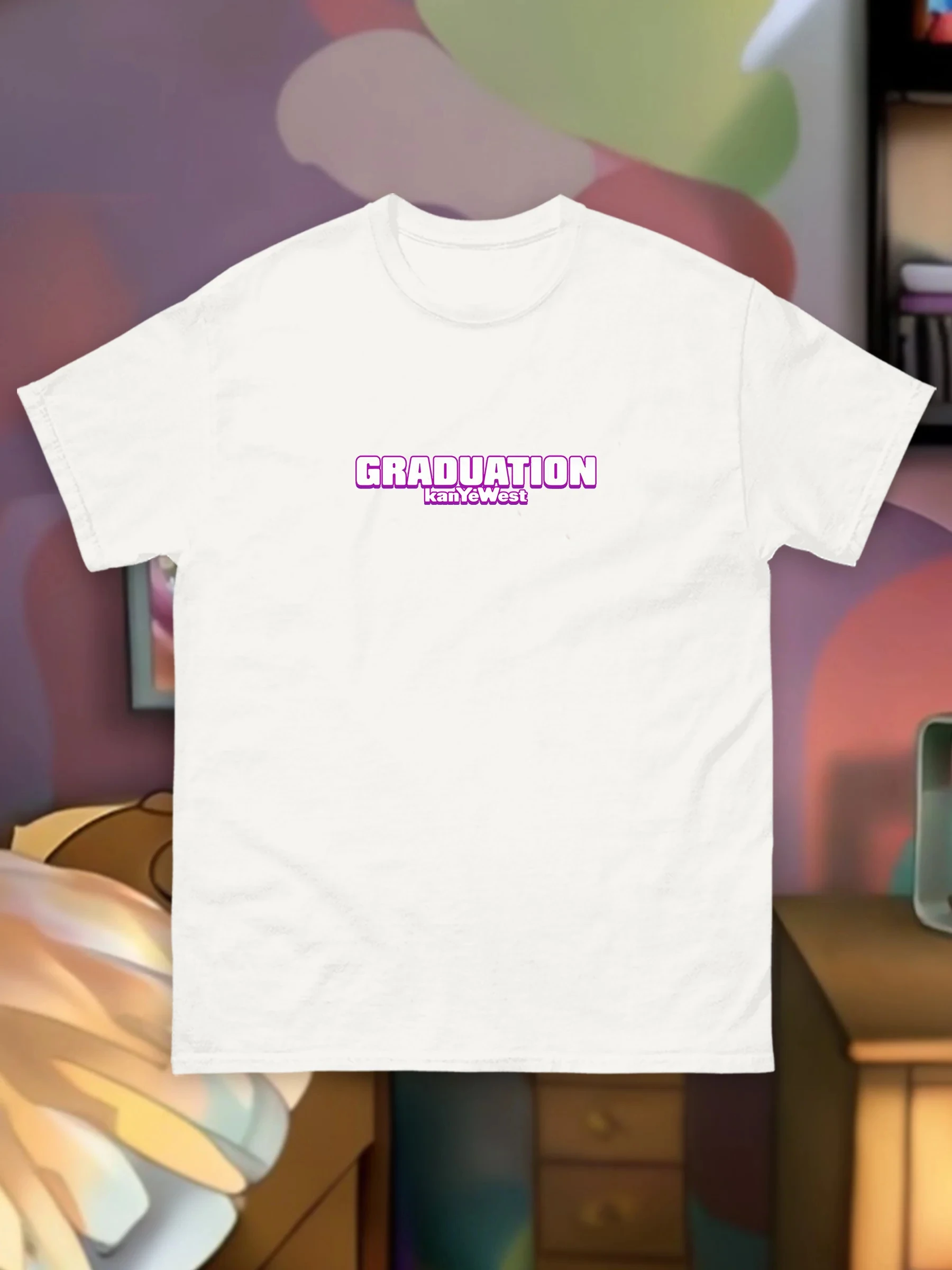 Kanye West Graduation Graphic T-shirt Men Women Hip Hop Pop Music T-shirt Casual Cotton Clothes Vintage T Shirts