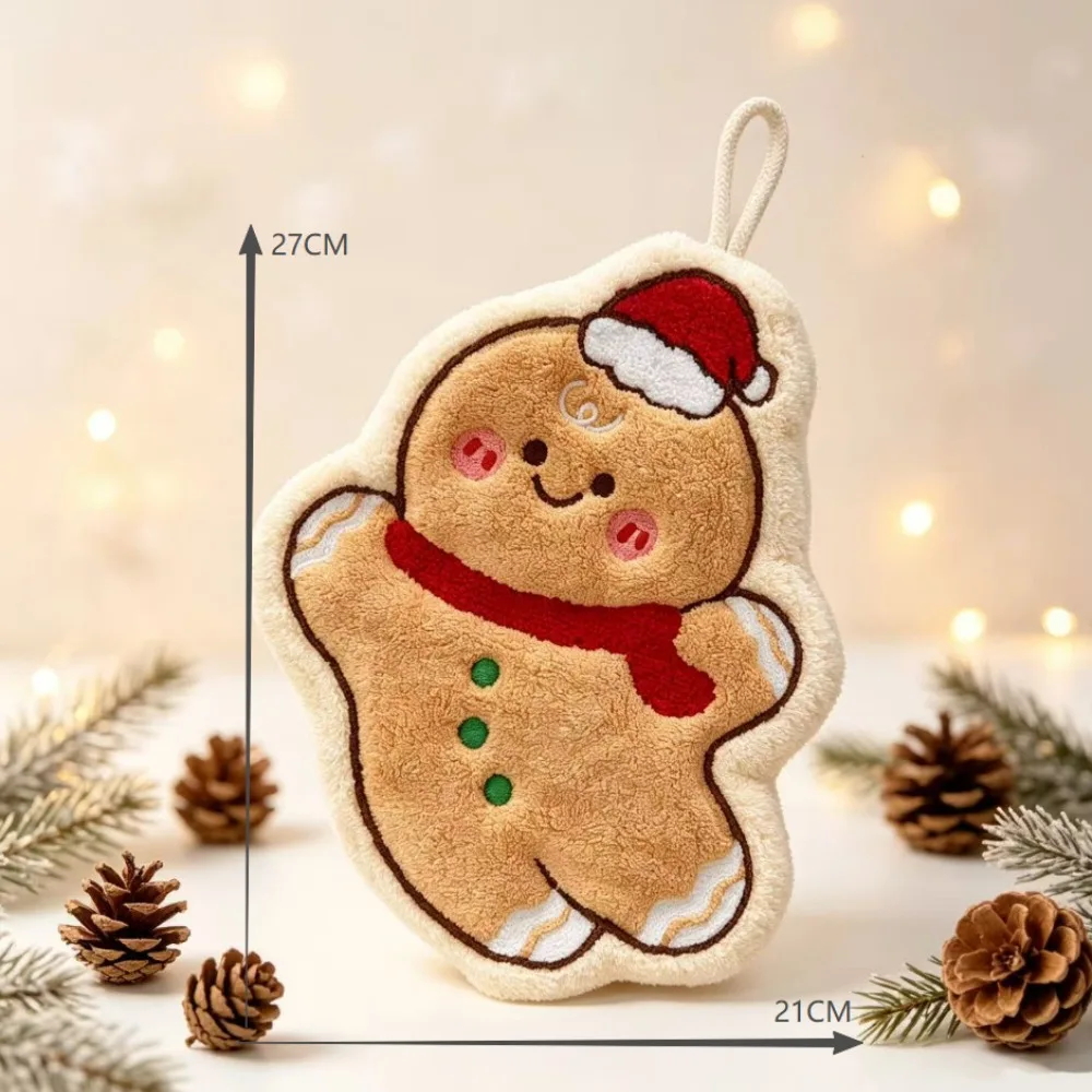 Water Absorption Christmas Hand Towels Quick-drying Hanging Santa Claus Hand Towel Coral Fleece Cleaning Hanging Wipes