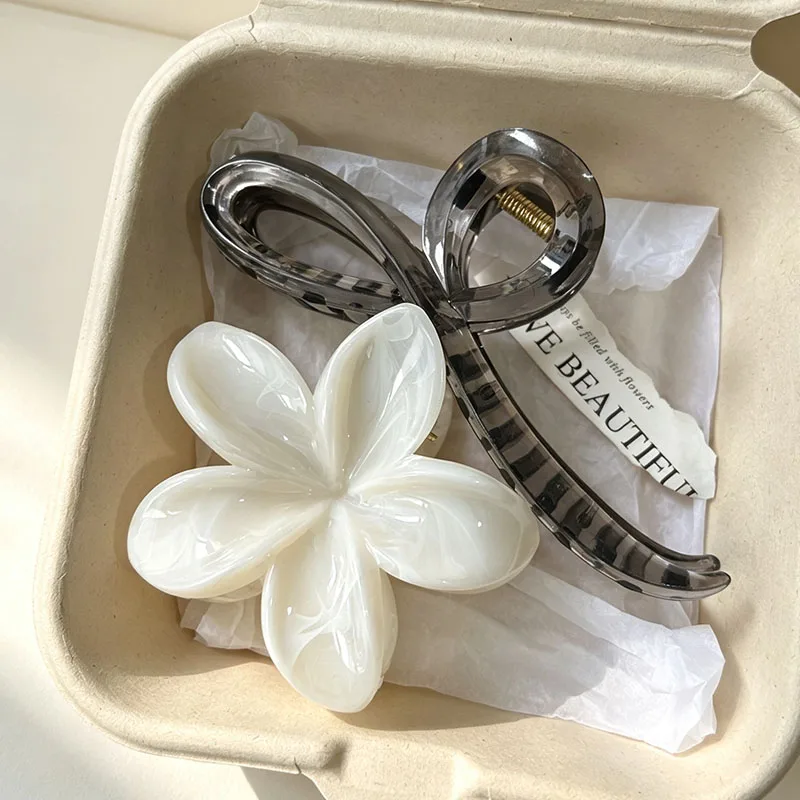 Retro Hawaii Unregelmäßige Strand-Haarklammer für Frauen, Trendige Blumen-Haarspange, Krabben-Haarspange für den Hinterkopf, Party-Haaraccessoires – Detail 12