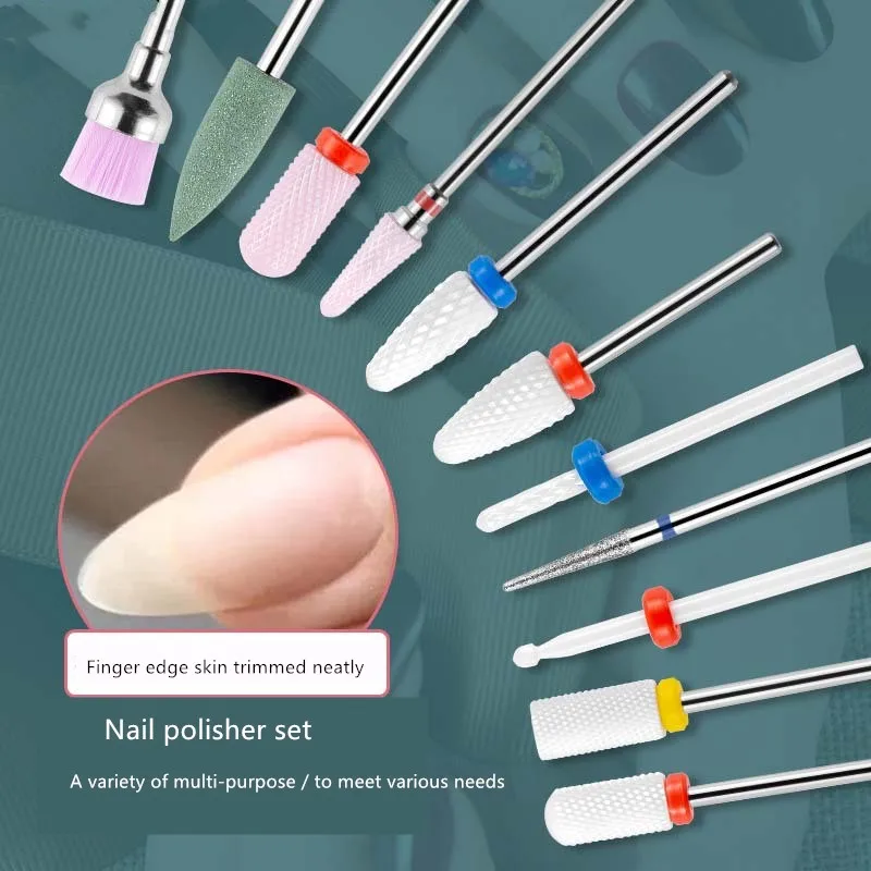 

7Pcs Nail Drill Bits Set IN Box Carbide/Ceramic Manicure Machine Accessories Milling Cutter Electric Dead Skin Nail File Cutter