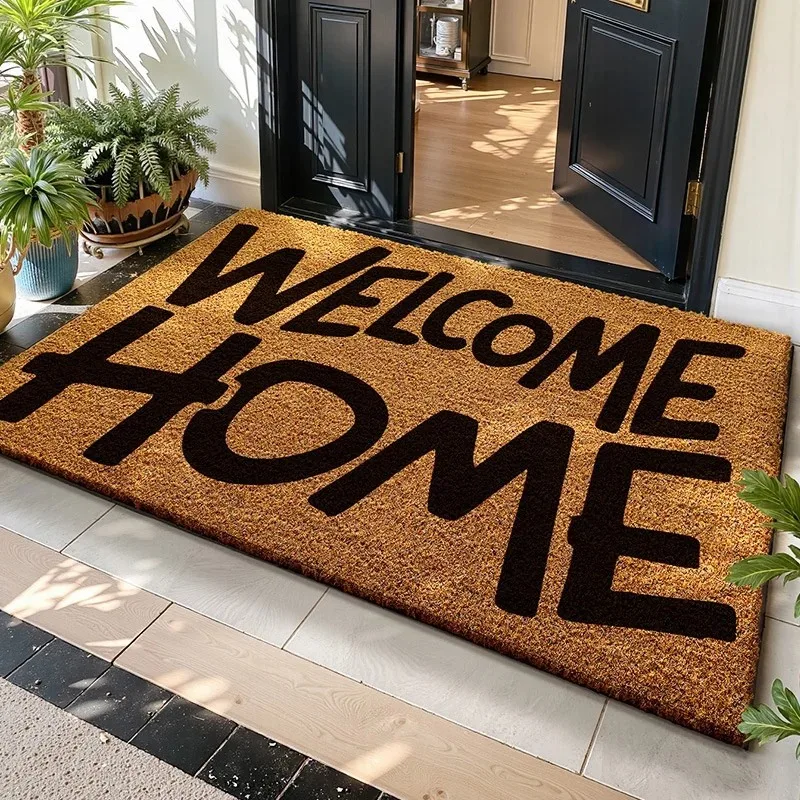 Newest Plain Natural Coconut Coir Doormat Wear Resistant Unprinted Front Entry Entrance Floor Mat Door Mat