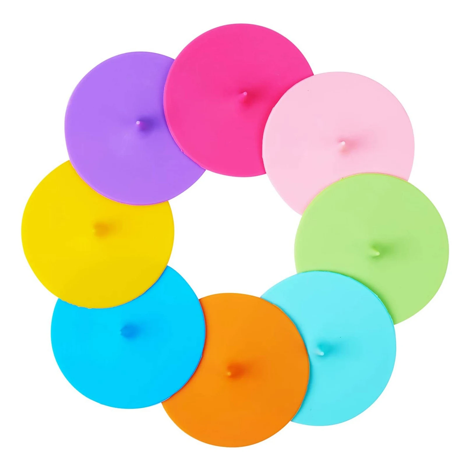 Silicone Cup Lids Drop Cup Cover 8 Set Anti-Dust Airtight Seal Mug Cover Silicone Drink Bowl Lids Hot Cup Lids