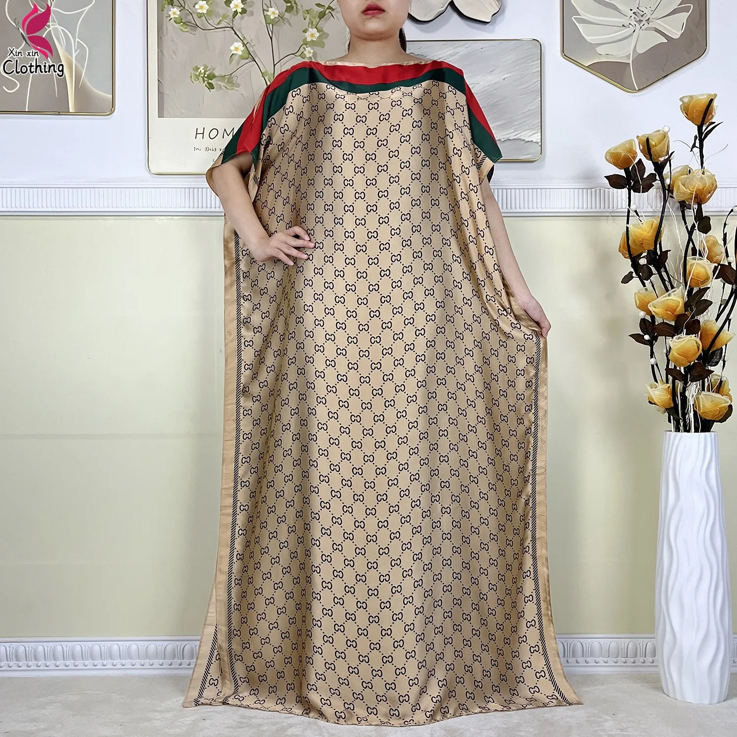 2024 Latest Summer For Women Robe Dubai Kaftan African Islam Silk Soft Print Loose Fashion Dresses Muslim Femme Abaya Clothing