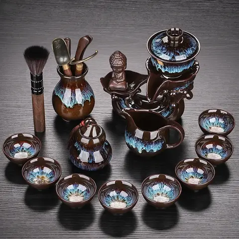 가정용 게으른 남자 찻잔 세트, 행운이 오는 티팟 찻잔 세트, 쿵푸 차 세트 용품