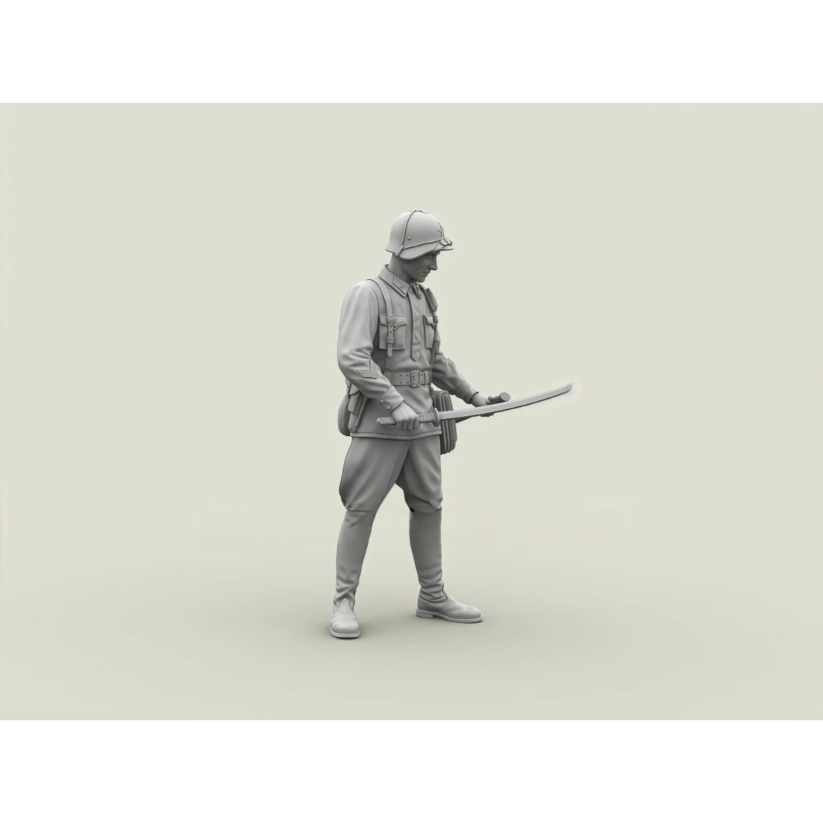 1/35 scale resin unpainted model kit, Red Army captain holding a captured new saber, unassembled and unpainted GK, BK579