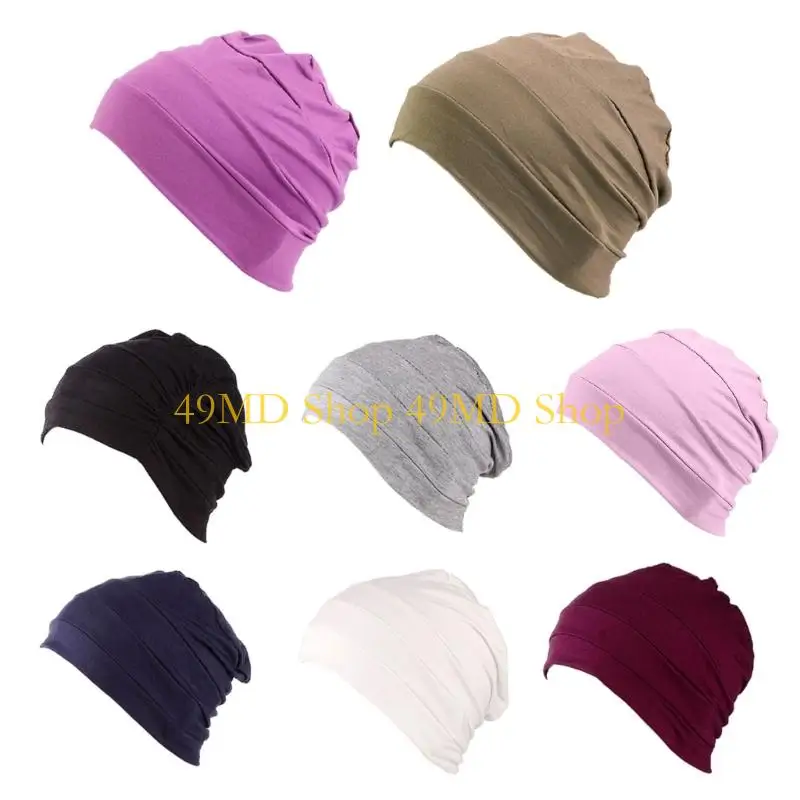 49MD Chemo Hats Headwear Cap Skullies Beanie Under Hat Comfy Chemo Cap