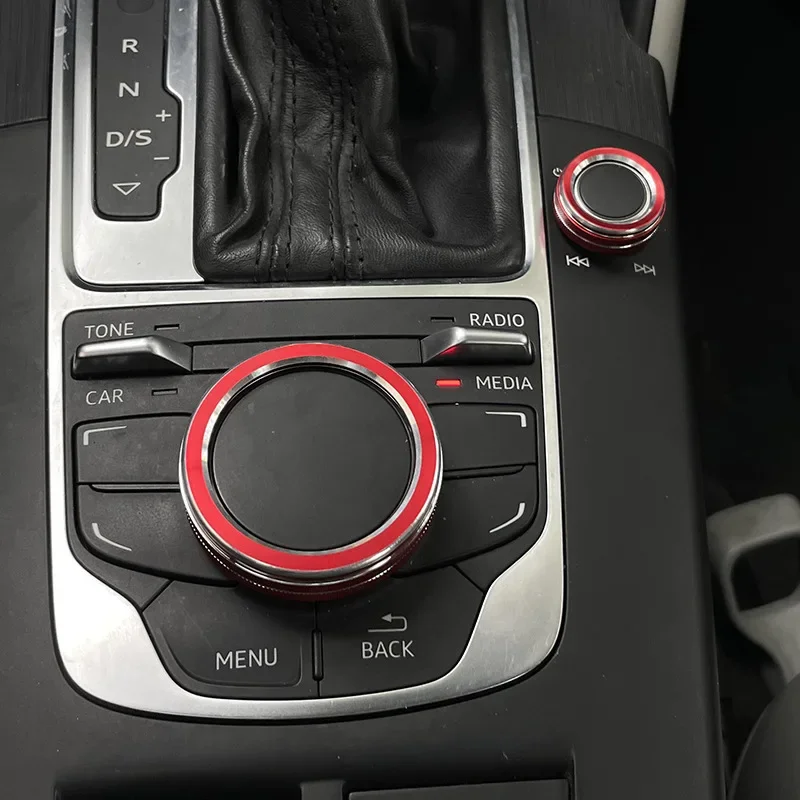 Metal Decoration Ring Cover For Audi 2014-2019 A3 V8 S3 Center Console Media Function Knob Volume Adjust Knob Car Interior Trim