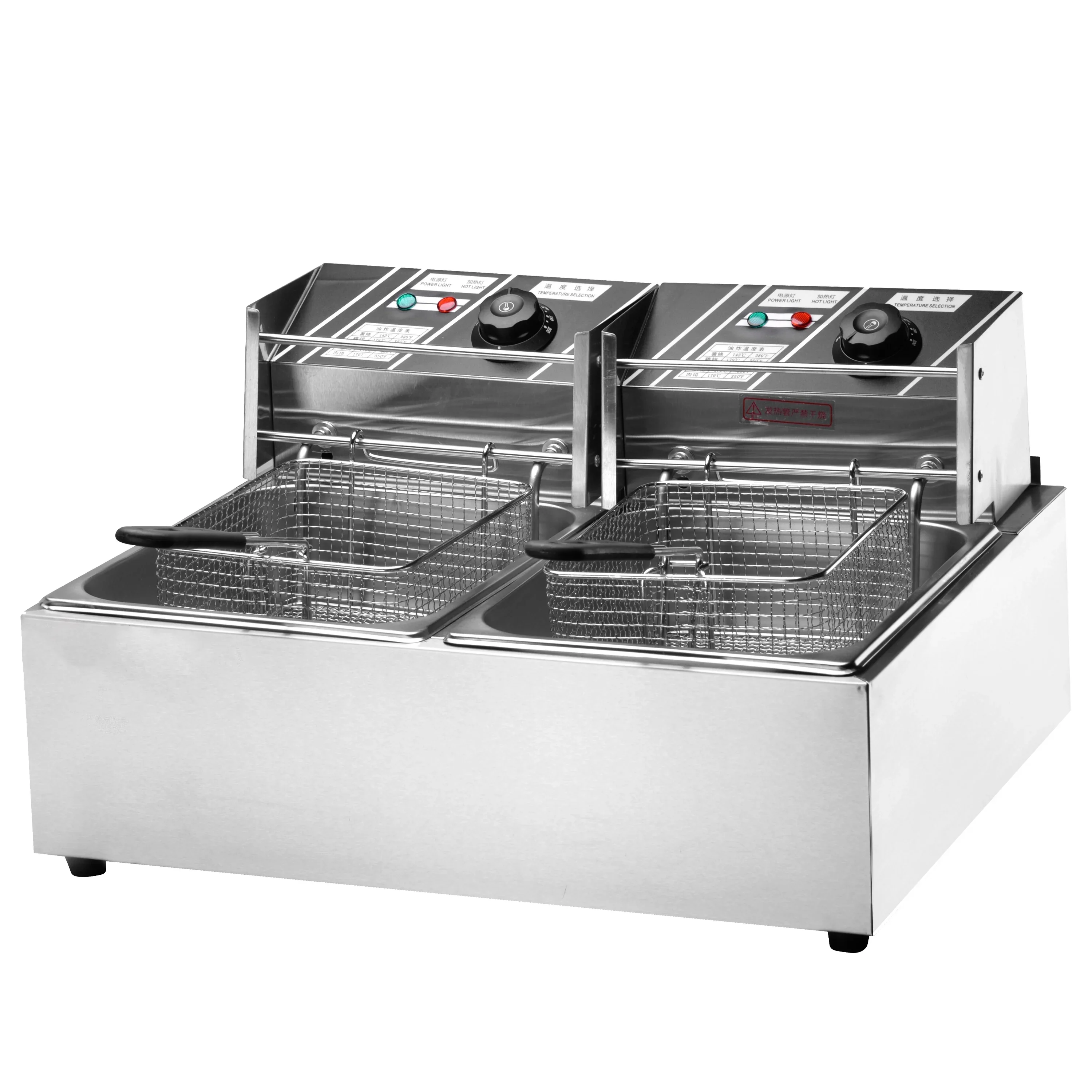 Hot-selling 6L + 6L Double Can Desktop Electric Fryer Kitchen Equipment Commercial Fryer