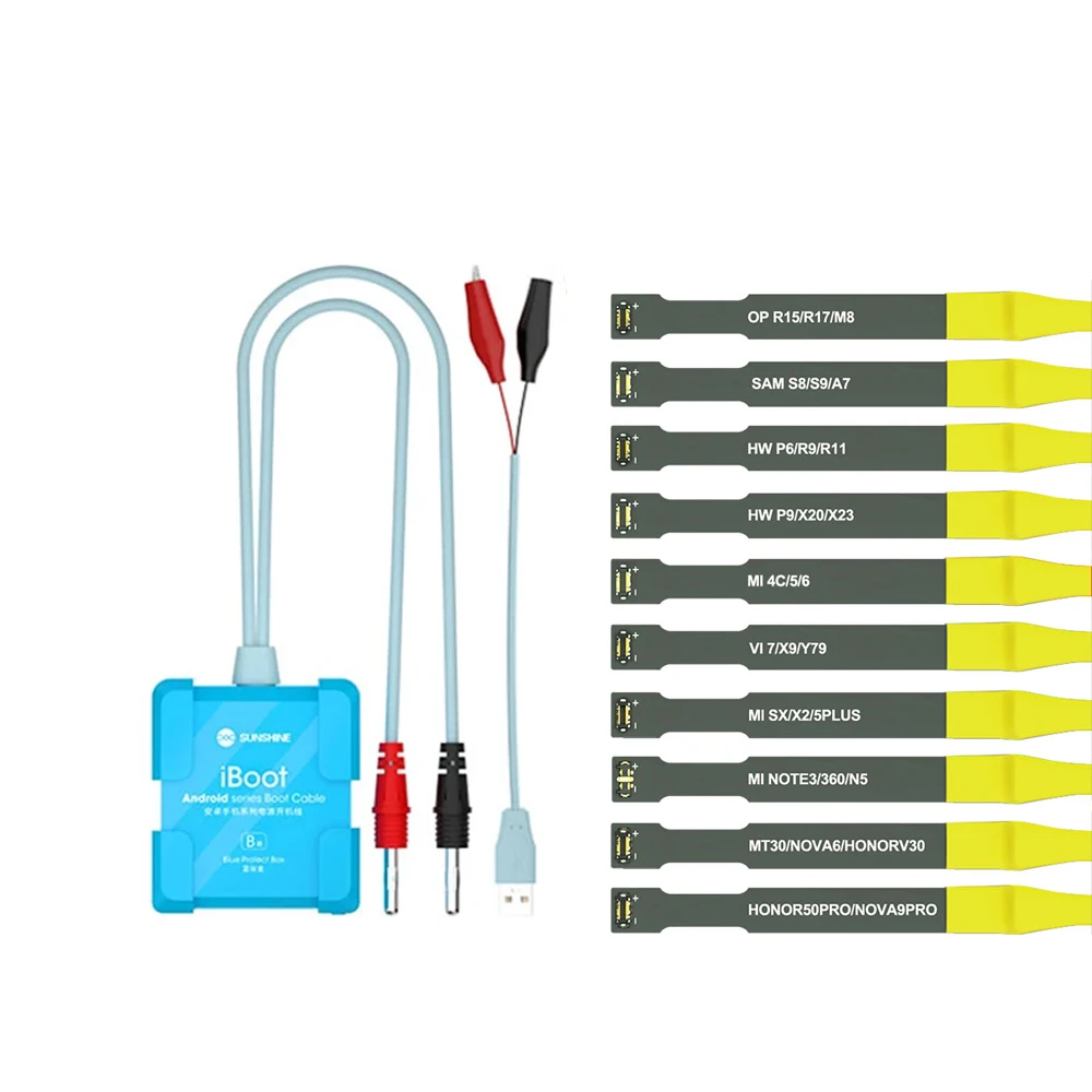 

SUNSHINE Boot Power Cable For Android Mobile Phone Iphone 6G-14PM Max Intelligent Anti-burn Battery Restart Test Line