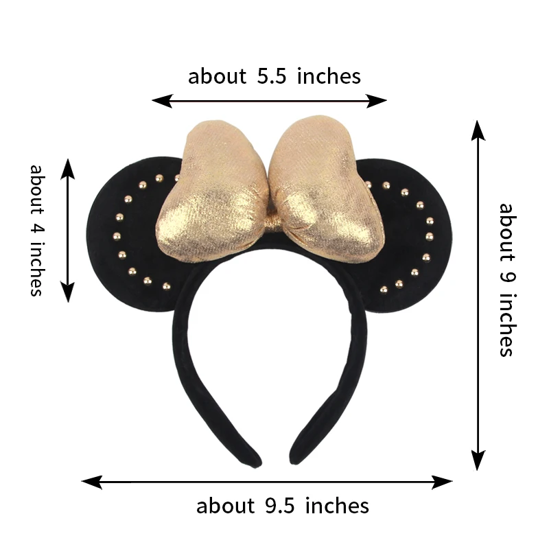 2025 Disney Classics Mouse Ears Headband Girls And Kids 5 Inch Polka Dot Bow Hairdband Holiday Party Travel DIY Hair Accessories