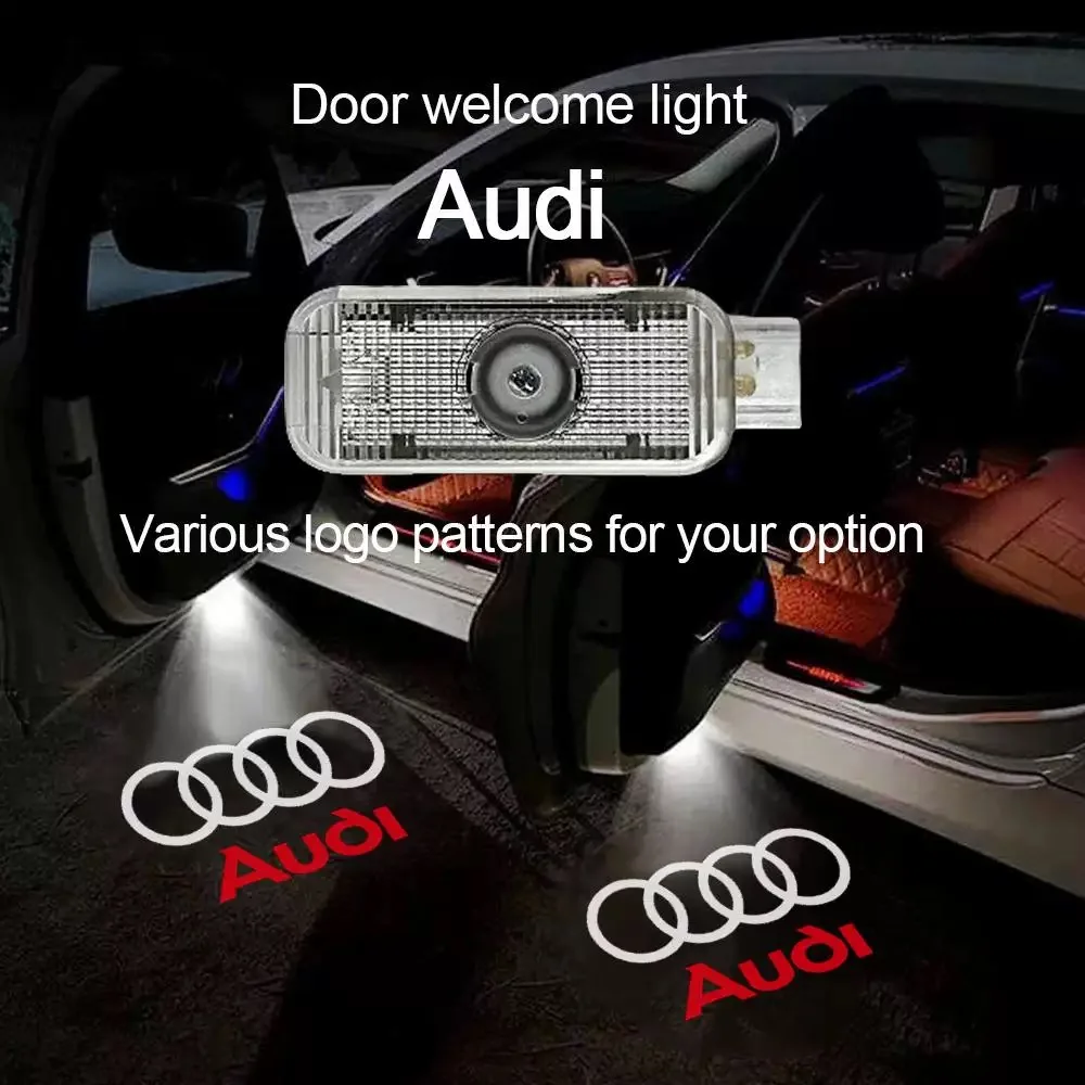 

For Audi A4 B5 B6 B7 B8 B9 A1 A3 8V 8P 8L A6 C5 C6 C7 A5 A7 A8 Q3 Q5 Q7 TT S3 S6 Sline Quattro Led Car Door logo Welcome Light