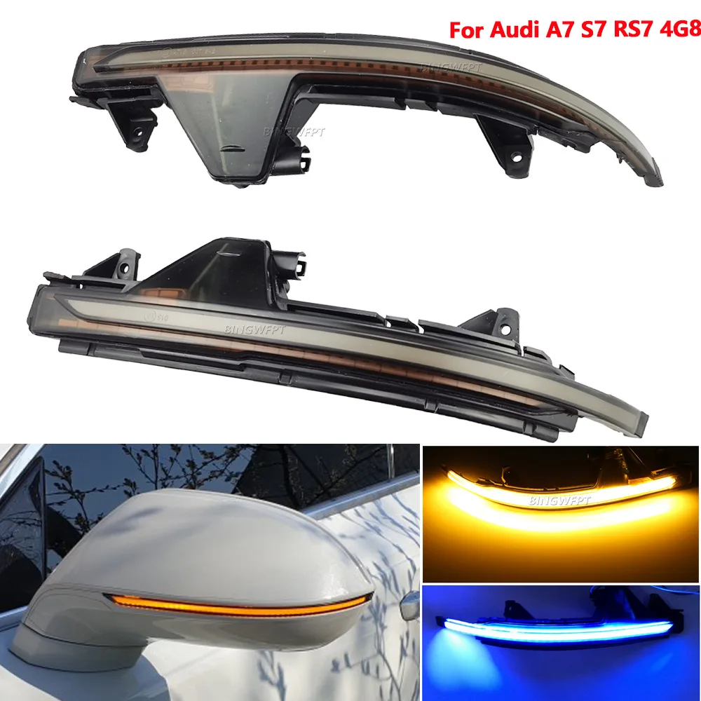 2 uds para Audi A7 S7 RS7 4G8 2010-2017 LED modificado espejo retrovisor intermitentes