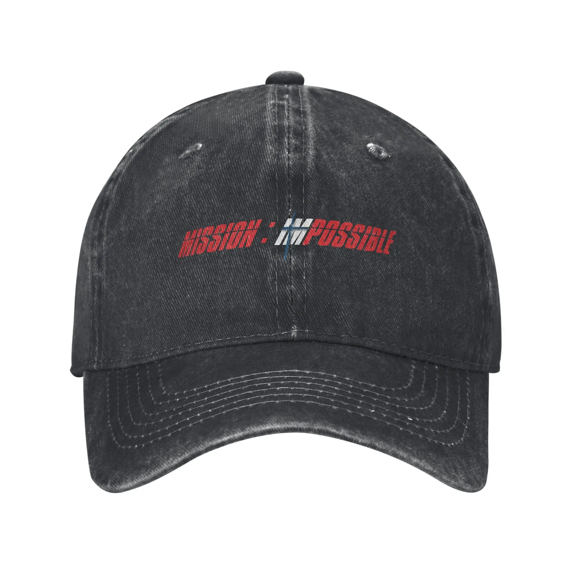 

Vintage Mission Impossible Logo Baseball Caps Unisex Style Distressed Denim Sun Cap Outdoor Activities Gift Caps Hat