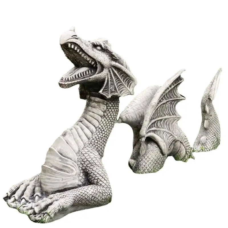 Dragon Figurine Garden Flying Dragon Shape Statue Resin Ornament Lawn Sculptures Yard Decoration Outdoor Gaden Home Decor