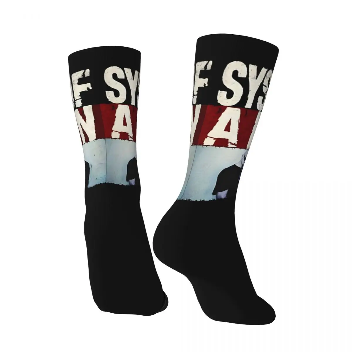 Lustige glückliche Männer Kompression socken grandiose Retro Harajuku System eines Down Hip Hop Neuheit Muster Crew verrückte Socken Geschenk