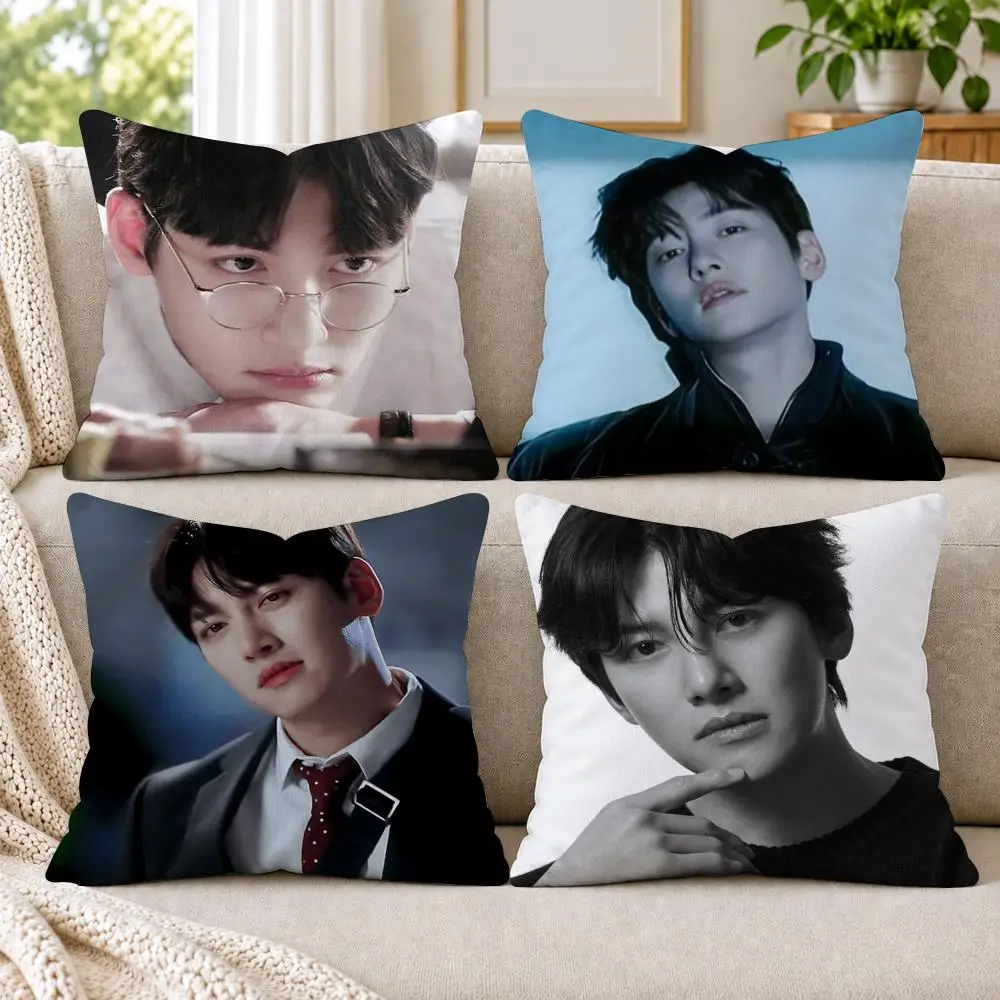 J-Ji C-Chang Wook Cushion Cover Short Plush Double-Sided Printing Sofa Bedroom Pillow Case Aesthetic Home Decor