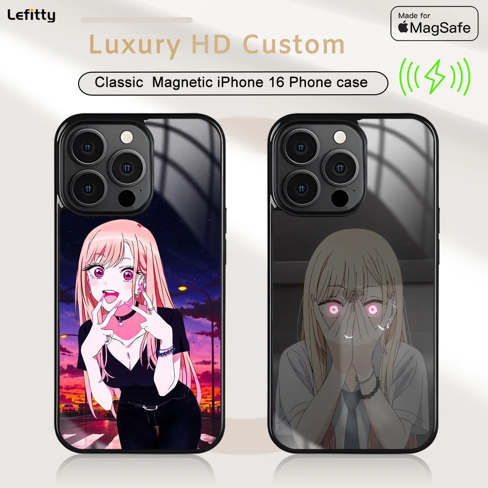 

M-My Dress Up Darling Phone Case For iPhone 16 15 14 13 12 11 Pro Max Plus Mini Magnetic Magsafe Wireless Charging Cover