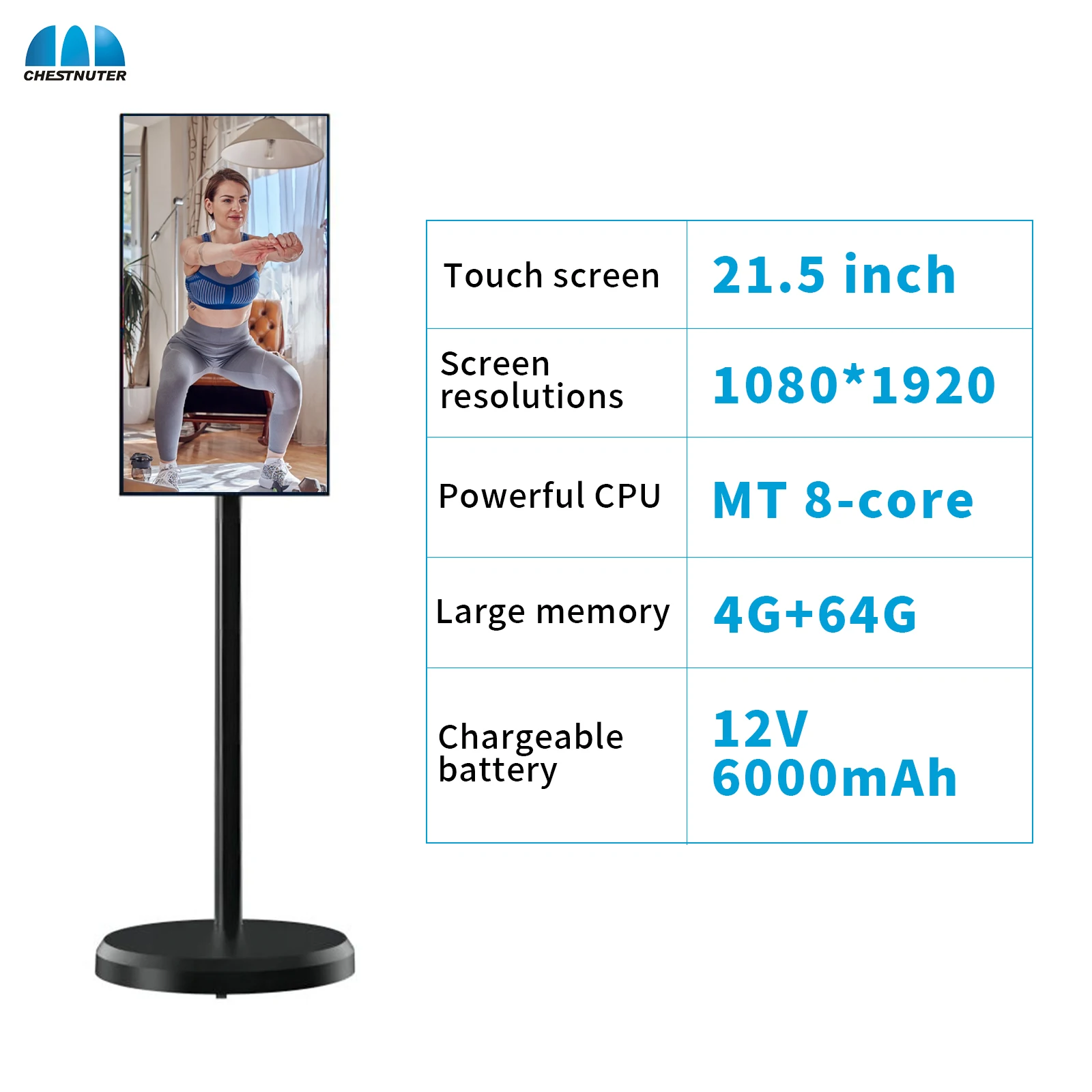 hot products 22 inch Android12 smart interact screen built-in battery with usb wifi moveable stand hd touch Lcd smart tv