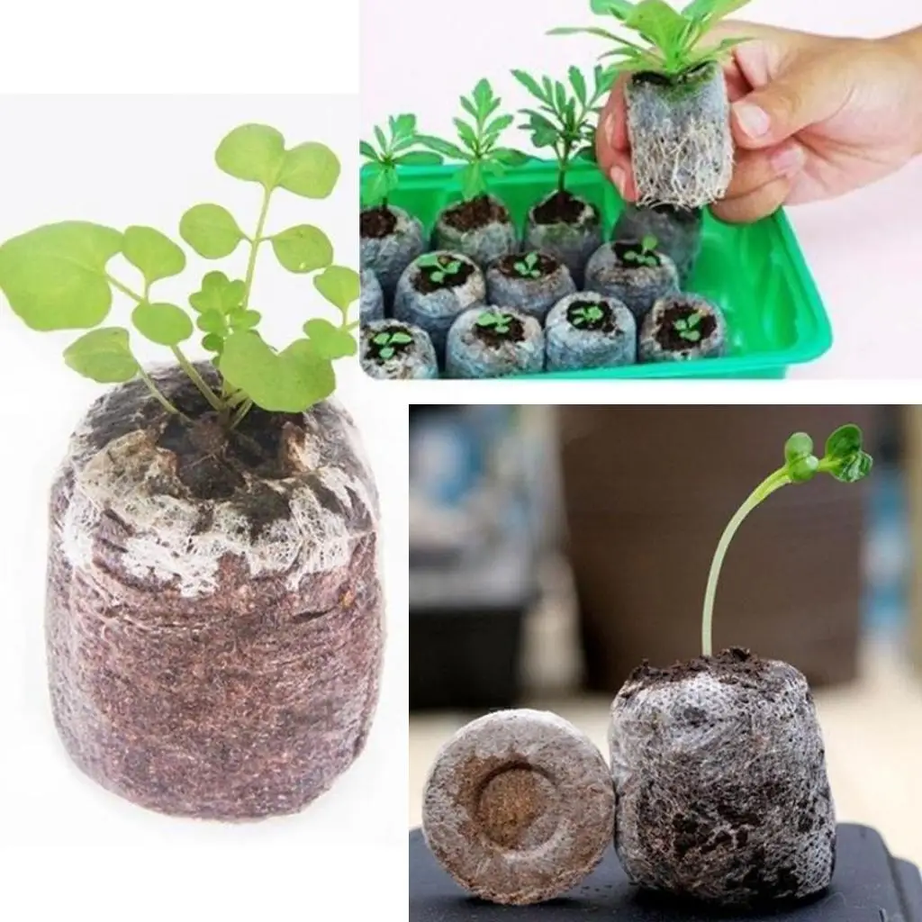 Tapones de arranque de semillas, bloque de suelo de plántulas, Pellets de arranque de plantas de fertilizante de semillas, bloques de tierra de plántulas, 10 piezas