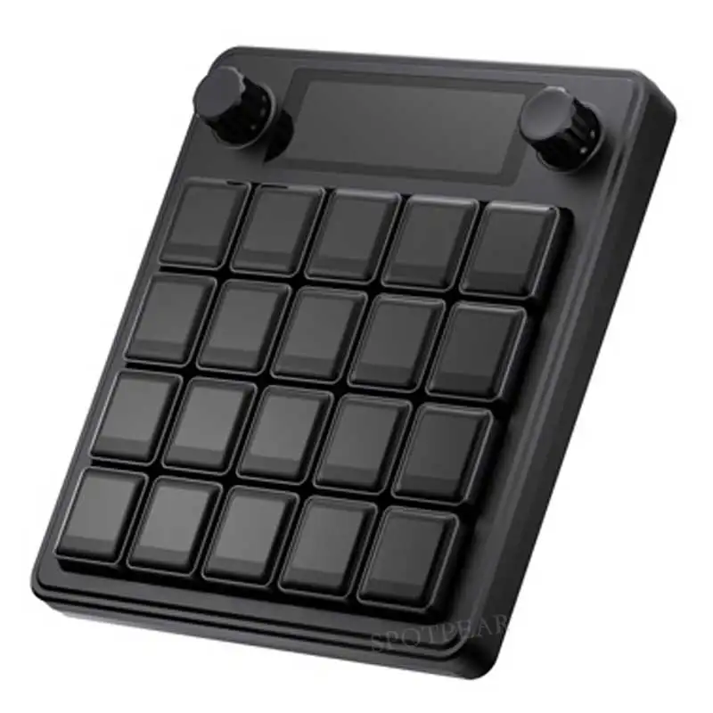 MK20 الكمبيوتر Deepseek AI لوحة المفاتيح الصوتية الميكانيكية لينكس 20x0.85 بوصة شاشة LCD تخصيص المفاتيح + 2.8 بوصة العرض الثانوي