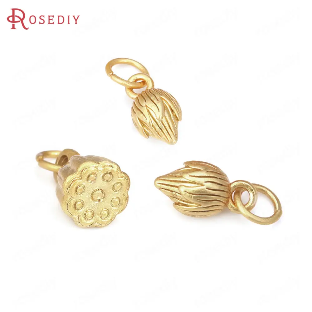 

10PCS Matte Gold Color Zinc Alloy Lotus Seeds Charms Pendants High Quality Jewelry Making Supplies Necklace Earrings Accessories