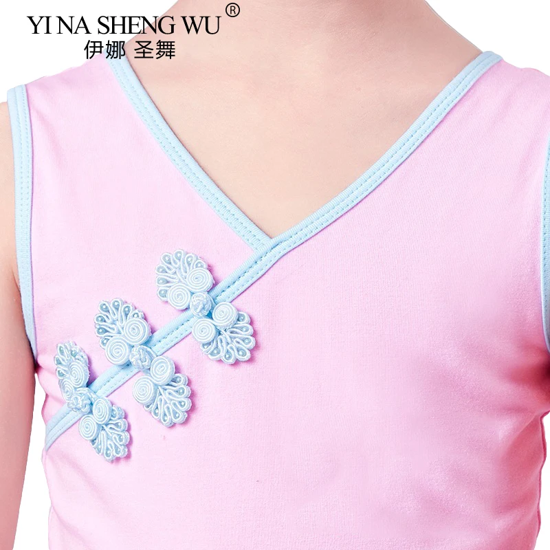 New Children Ballet Dance Wear Chinese Classical Style Ballet Dance Leotard Children Girls Pink Short Sleeve Leotard Dance Wear