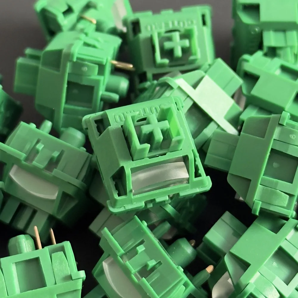 Outemu interruptor verde banana silencioso 5 pinos 40g tátil lubrificado interruptores troca quente para teclado mecânico diy