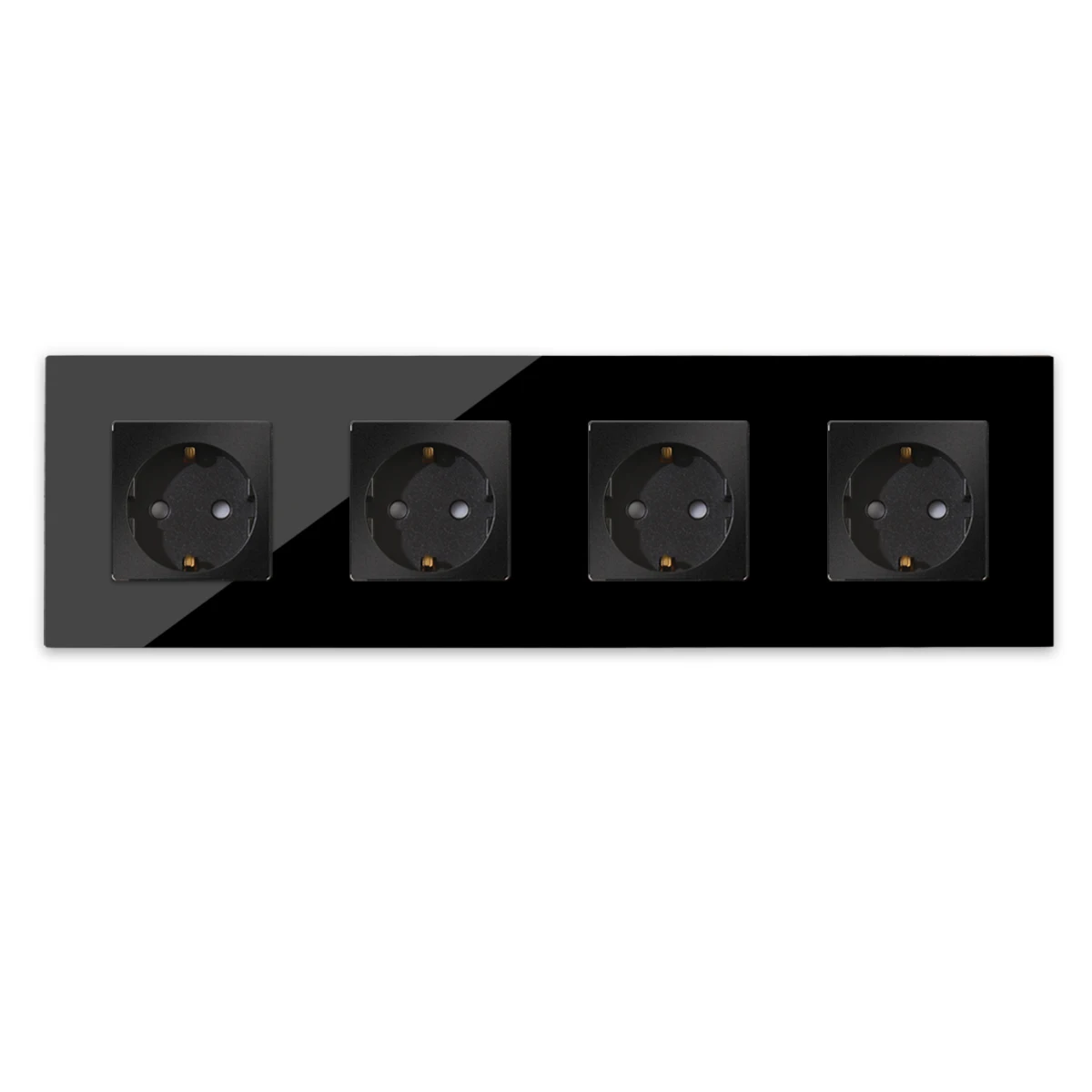 Imagem -03 - Bingoelec-tomada Elétrica Padrão da ue Branco e Preto Painel de Vidro Cristal 110250v Saídas