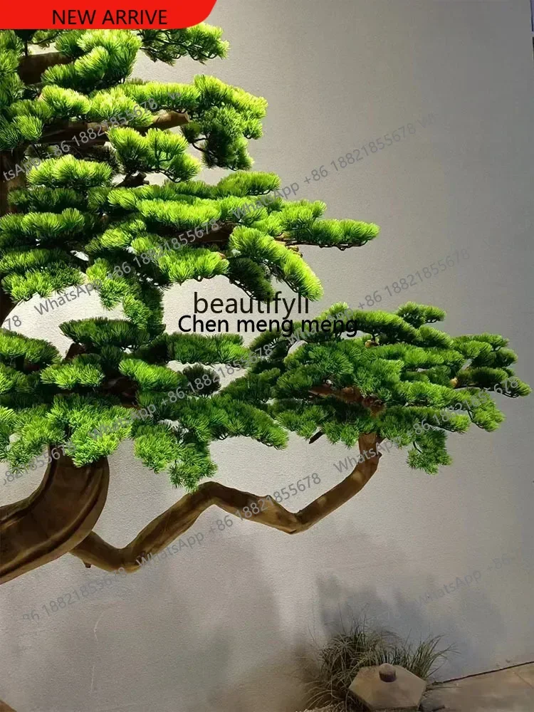z183   Artificial Greeting Pine New Chinese Style Landscape Pine Tree Fake Trees Hotel Mall Decoration Green Plant