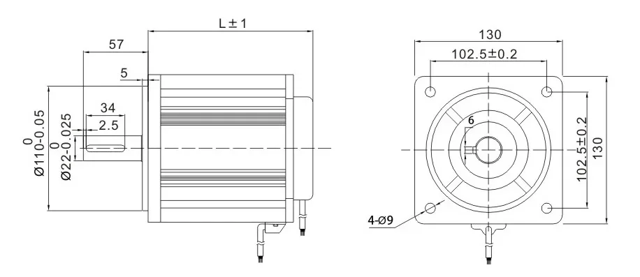 DT130BL 130mm 1800W 2000rpm 12.0N.m high performance brushless dc motor