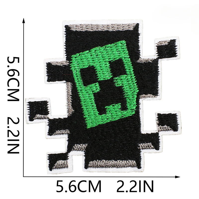 16pcs Minecraft Pixel Patch Anime MC Game Embroidered Patches for Clothing Backpack Stickers Cartoon Kids Diy Badge Decoration