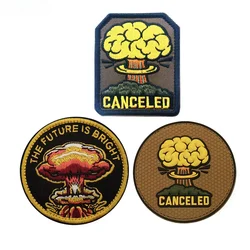 Canceled Nuclear Atomic Fallout Embroidered Patches Hook&Loop Badge Military Tactical Emblem for Jackets Backpack Stickers