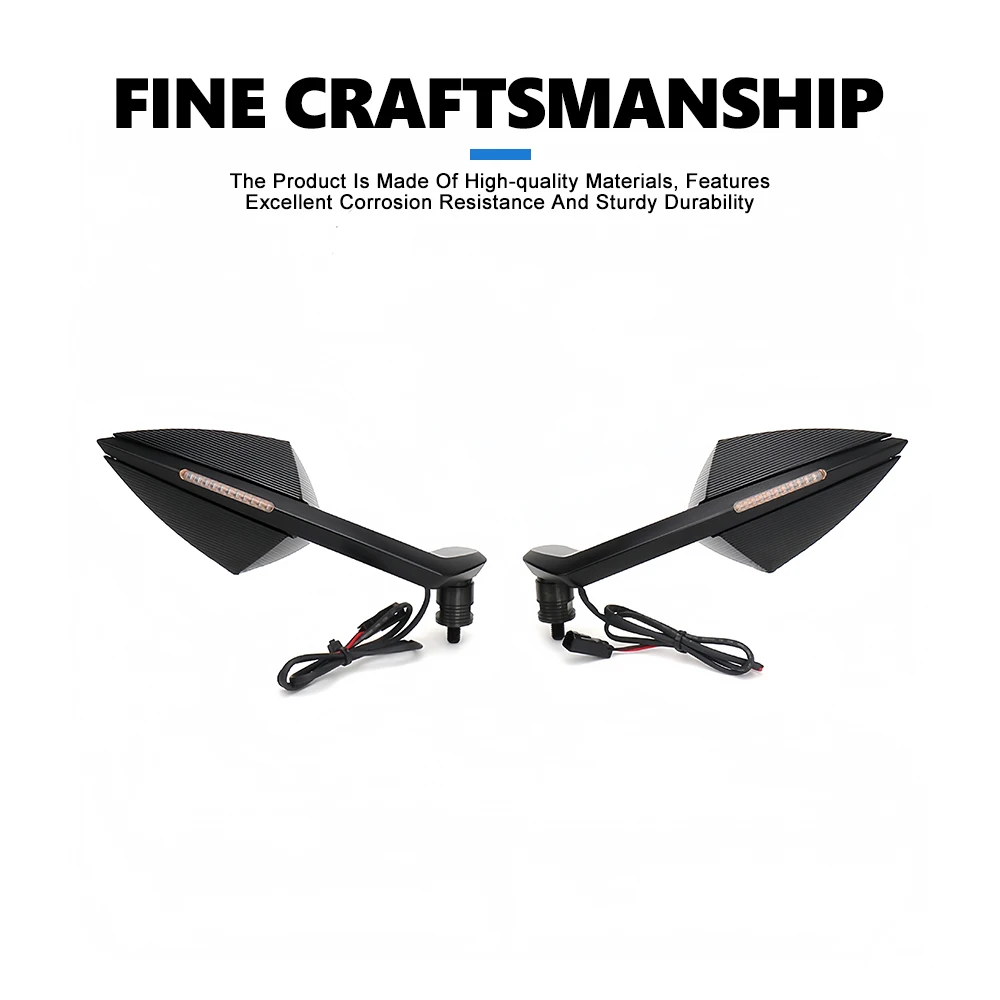 For Panigale V4S2018-2024 Motorcycle Rearview Mirror Blue Glass Sport Winglet Mirror Kits Rotatable Wind Wing Mirrors