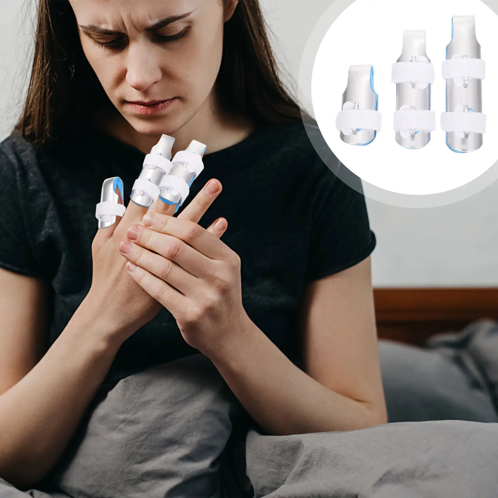 

3Pcs Professional Finger Support Splint Aluminum Sponge Material for Fingers Fixing Correction Mallet Finger Arthritis Fracture