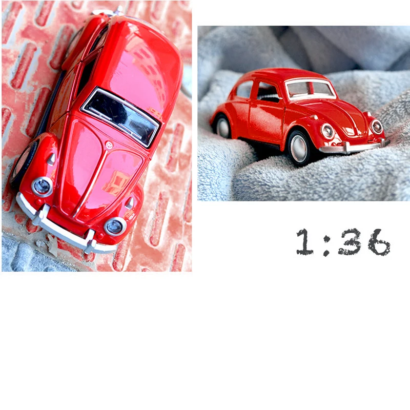 Beetle Vintage Classic Car Model,Kids Toy Car,Alloy Vehicle Model,Cake Decoration Accessories,1:36