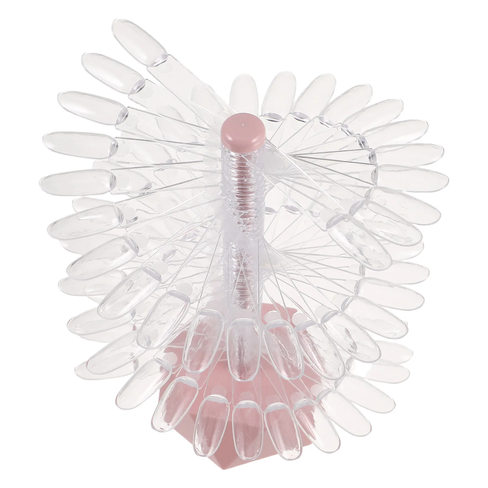 60 لونًا حلزونيًا لعرض فن الأظافر، حامل أطراف أظافر صناعية سفلية وردية اللون لممارسة صالونات التجميل وحامل طرف الأظافر #5