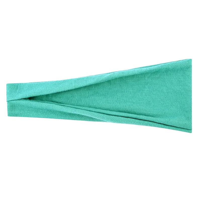 Vintage Solid Tone Elastic Hair Turban Stretch Wide Head Wrap Non-slip Makeup Facial Washing Hair Hoop All-match Sports Yoga Hairband for Ladies