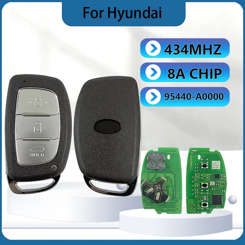 

CN020152 Aftermarket 3 Buttons Smart Key 95440-A0000 FCC CCAL14LP0120T2 8A Chip 434MHz Keyless Go For Hyundai Creta 2016-2017